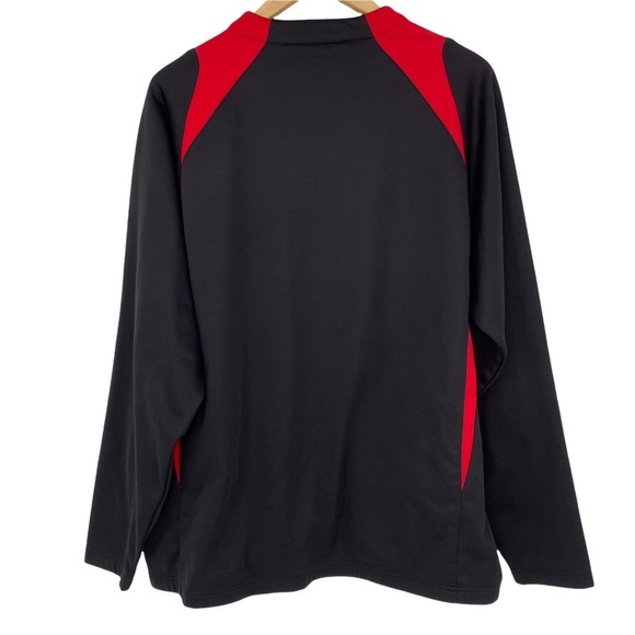 Holloway black & red 1/4 zip pullover athletic LS top, L - Picture 2 of 10